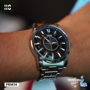 Stylish Pride Silver Stainless Steel Waterproof Watch For Man PRM-14